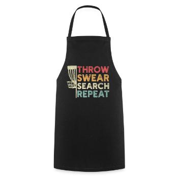 Disc Golf - Lancer jurer Recherche Répéter Drôle - Tablier de cuisine - noir - Devant - AI Model Male 185 dark (185cm)