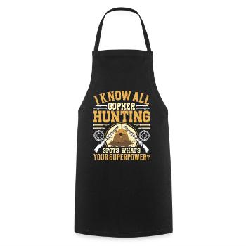 Marmotte, Chasseur, Chasse - Tablier de cuisine - noir - Devant - AI Model Male 185 dark (185cm)