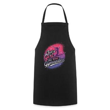 Just a Girl Who Loves Gymnastics - Cooking Apron - black - Front - AI Model Male 185 dark (185cm)