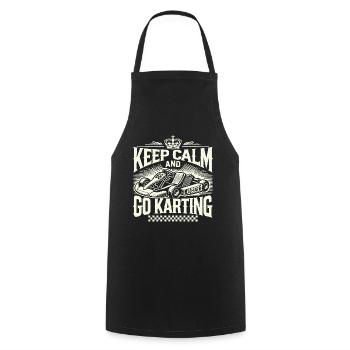 Restez calme et faites du kart - Tablier de cuisine - noir - Devant - AI Model Male 185 dark (185cm)