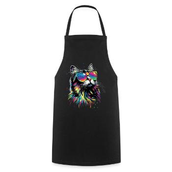 Persian Cat Persian Cat Persian Cat Cute Cats - Cooking Apron - black - Front - AI Model Male 185 dark (185cm)