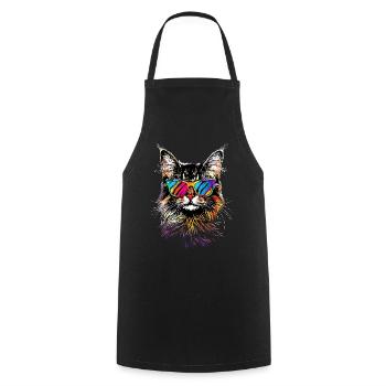 Cat Norwegian Forest Cat Norwegian Forest Cats - Cooking Apron - black - Front - AI Model Male 185 dark (185cm)