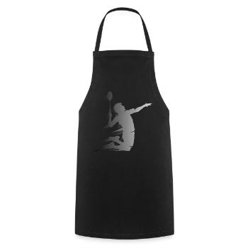 Badminton Spieler Silhouette Kunst Sport Spiel - Kochschürze - Schwarz - Vorne - AI Model Male 185 dark (185cm)