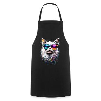 Chat Angora Blanc Chat Angora Chats Angora Mignons - Tablier de cuisine - noir - Devant - AI Model Male 185 dark (185cm)