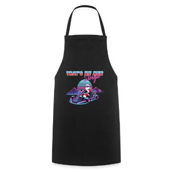 Père Noël Go-Kart Retro Vaporwave Style - Tablier de cuisine - noir - Devant - AI Model Male 185 dark (185cm)