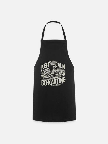 Restez calme et faites du karting - Tablier de cuisine - noir
