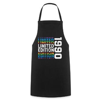 Limited Edition 1990 - Cooking Apron - black - Front - AI Model Male 185 dark (185cm)