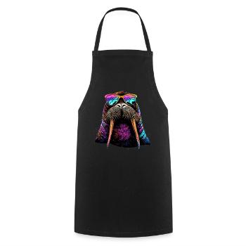Walrus, tusks, seal, wild Pacific walruses - Cooking Apron - black - Front - AI Model Male 185 dark (185cm)