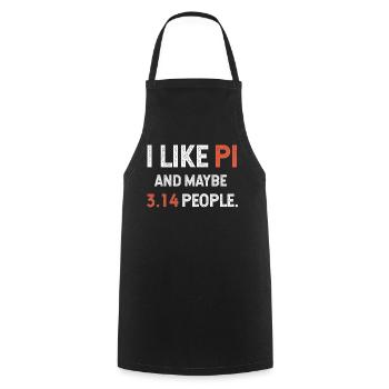 Pi Tag: I like Pi and maybe 3.14 people - Cooking Apron - black - Front - AI Model Male 185 dark (185cm)