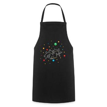 Carnival Colorful Jester's Hat with Confetti - Cooking Apron - black - Front - AI Model Male 185 dark (185cm)