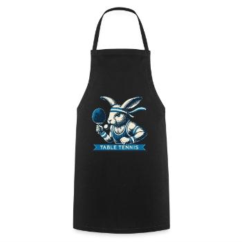 Bunny Table Tennis Master Vintage Retro Style - Cooking Apron - black - Front - AI Model Male 185 dark (185cm)