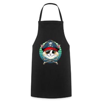 Carnaval Chat Pirate Costume Enfants Alaaf Helau - Tablier de cuisine - noir - Devant - AI Model Male 185 dark (185cm)