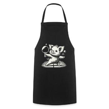 Funny Table Tennis Pig Cute Design - Cooking Apron - black - Front - AI Model Male 185 dark (185cm)