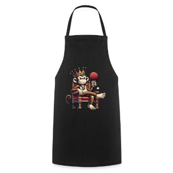 Funny Monkey King Table Tennis Ruler - Cooking Apron - black - Front - AI Model Male 185 dark (185cm)