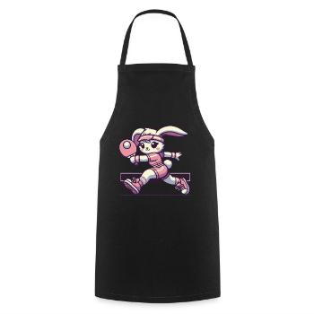 Kawaii Hase Tischtennis Spieler - Kochschürze - Schwarz - Vorne - AI Model Male 185 dark (185cm)