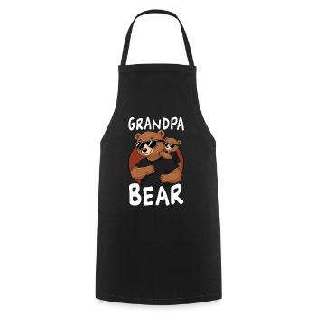 Grand-père Ours - Tablier de cuisine - noir - Devant - AI Model Male 185 dark (185cm)