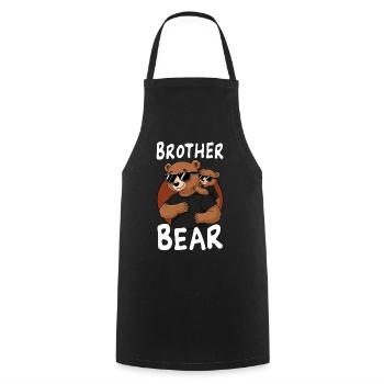 Frère Ours - Tablier de cuisine - noir - Devant - AI Model Male 185 dark (185cm)