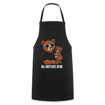 Grand frère ours - Tablier de cuisine - noir - Devant - AI Model Male 185 dark (185cm)