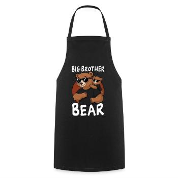 Grand frère ours - Tablier de cuisine - noir - Devant - AI Model Male 185 dark (185cm)