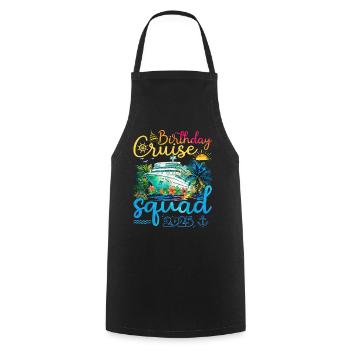 Anniversaire Croisière Squad 2025 - Tablier de cuisine - noir - Devant - AI Model Male 185 dark (185cm)