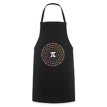 Colorful cycle for Pi Day with number spiral - Cooking Apron - black - Front - AI Model Male 185 dark (185cm)