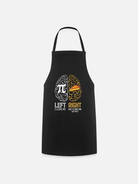 Pi Tag Cerveau Gauche Droite Humour J’aime Pi - Tablier de cuisine - noir