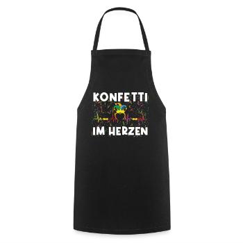 Carnival confetti in the heart - Cooking Apron - black - Front - AI Model Male 185 dark (185cm)