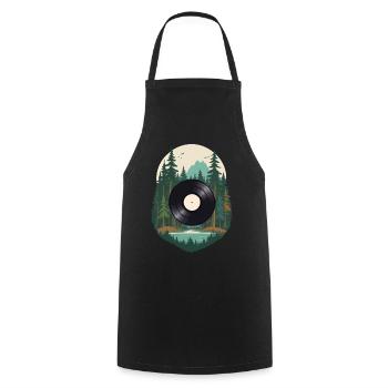 Musique Streetwear Outfit Forest Vinyl - Tablier de cuisine - noir - Devant - AI Model Male 185 dark (185cm)