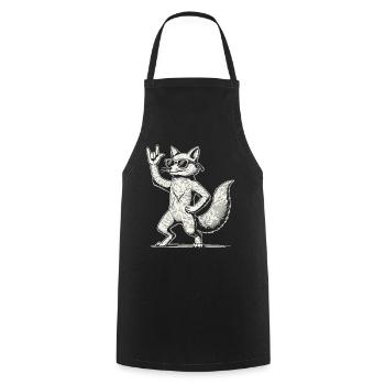 Funny Fox Heavy Metal Concert Design - Tablier de cuisine - noir - Devant - AI Model Male 185 dark (185cm)