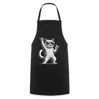 Musique rock Drôle de chat Festival de Heavy Metal - Tablier de cuisine - noir - Devant - AI Model Male 185 dark (185cm)
