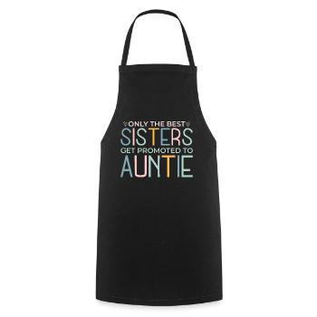 Promoted To Auntie - Cooking Apron - black - Front - AI Model Male 185 dark (185cm)