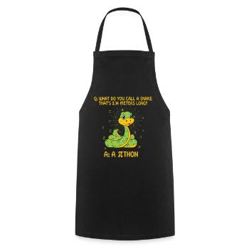 Pi Tag Snake: What is 3.14 m long? - Cooking Apron - black - Front - AI Model Male 185 dark (185cm)
