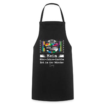 My 80s Costume - Cooking Apron - black - Front - AI Model Male 185 dark (185cm)