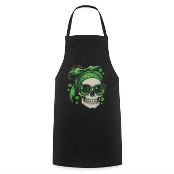 Crâne de la Saint-Patrick - Tablier de cuisine - noir - Devant - AI Model Male 185 dark (185cm)