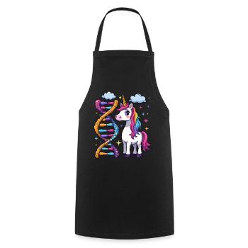ADN de licorne - Tablier de cuisine - noir - Devant - AI Model Male 185 dark (185cm)