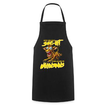 Crazy Giraffe on the Edge of Madness Comic Style - Cooking Apron - black - Front - AI Model Male 185 dark (185cm)