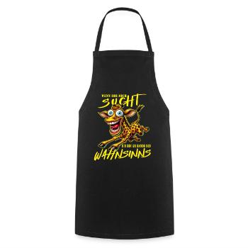 Crazy Giraffe on the Edge of Madness Comic Style - Cooking Apron - black - Front - AI Model Male 185 dark (185cm)