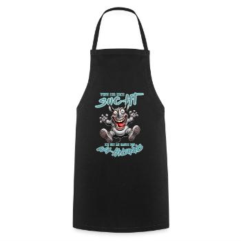 Crazy Rhino on the Edge of Madness Comic Style - Cooking Apron - black - Front - AI Model Male 185 dark (185cm)