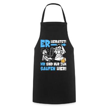 JGA T-Shirt Männer Junggesellenabschied Poltern - Kochschürze - Schwarz - Vorne - AI Model Male 185 dark (185cm)