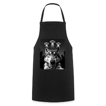 Ufo Lustiger Wolf - Kochschürze - Schwarz - Vorne - AI Model Male 185 dark (185cm)