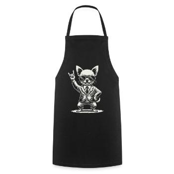 Musique rock Funny Heavy Metal Chihuahua Concert - Tablier de cuisine - noir - Devant - AI Model Male 185 dark (185cm)