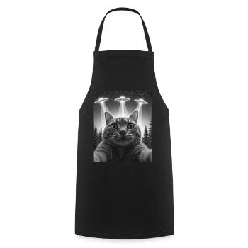 OVNI Drôle de chat - Tablier de cuisine - noir - Devant - AI Model Male 185 dark (185cm)