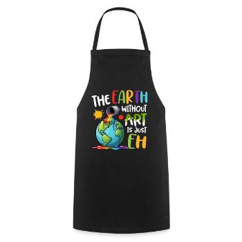 La terre sans art n’est que eh - Tablier de cuisine - noir - Devant - AI Model Male 185 dark (185cm)