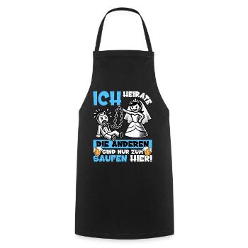 JGA Männer T-Shirt Bräutigam Junggesellenabschied - Kochschürze - Schwarz - Vorne - AI Model Male 185 dark (185cm)