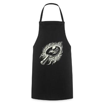 Fiery Table Tennis Racket Passion - Cooking Apron - black - Front - AI Model Male 185 dark (185cm)