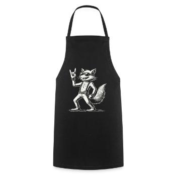 Rock Musik Fuchs Konzert Festival Design - Kochschürze - Schwarz - Vorne - AI Model Male 185 dark (185cm)