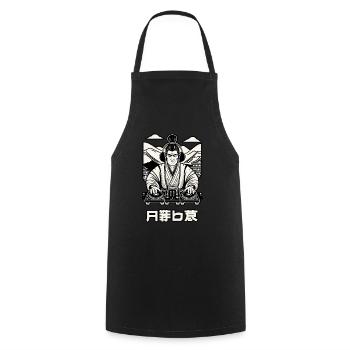 DJ Samurai Musik Retro Streetwear Graffiti - Kochschürze - Schwarz - Vorne - AI Model Male 185 dark (185cm)