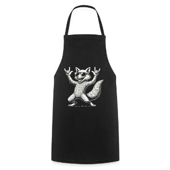 Rock Musik Lustiger Fuchs Konzert - Kochschürze - Schwarz - Vorne - AI Model Male 185 dark (185cm)