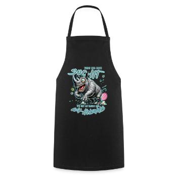 Crazy Rhino on the Edge of Madness Comic Style - Cooking Apron - black - Front - AI Model Male 185 dark (185cm)