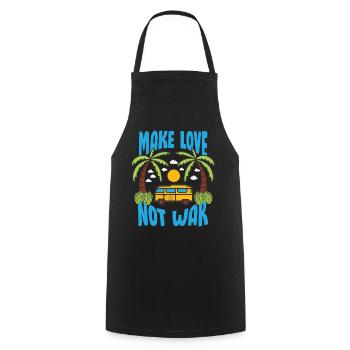 Make Love Not War Flower Power Hippie - Cooking Apron - black - Front - AI Model Male 185 dark (185cm)